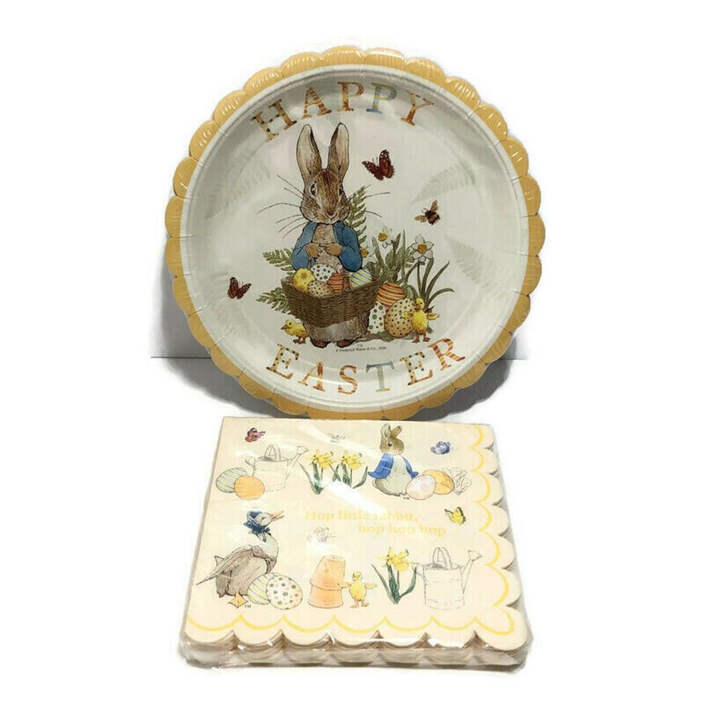 Meri Meri Beatrix Potter Peter Rabbit 12 Paper Plates & 20 Napkins‎ Easter Party